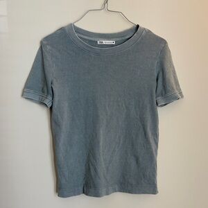 Zara Short-Sleeve Tee in Washed Blue-Gray